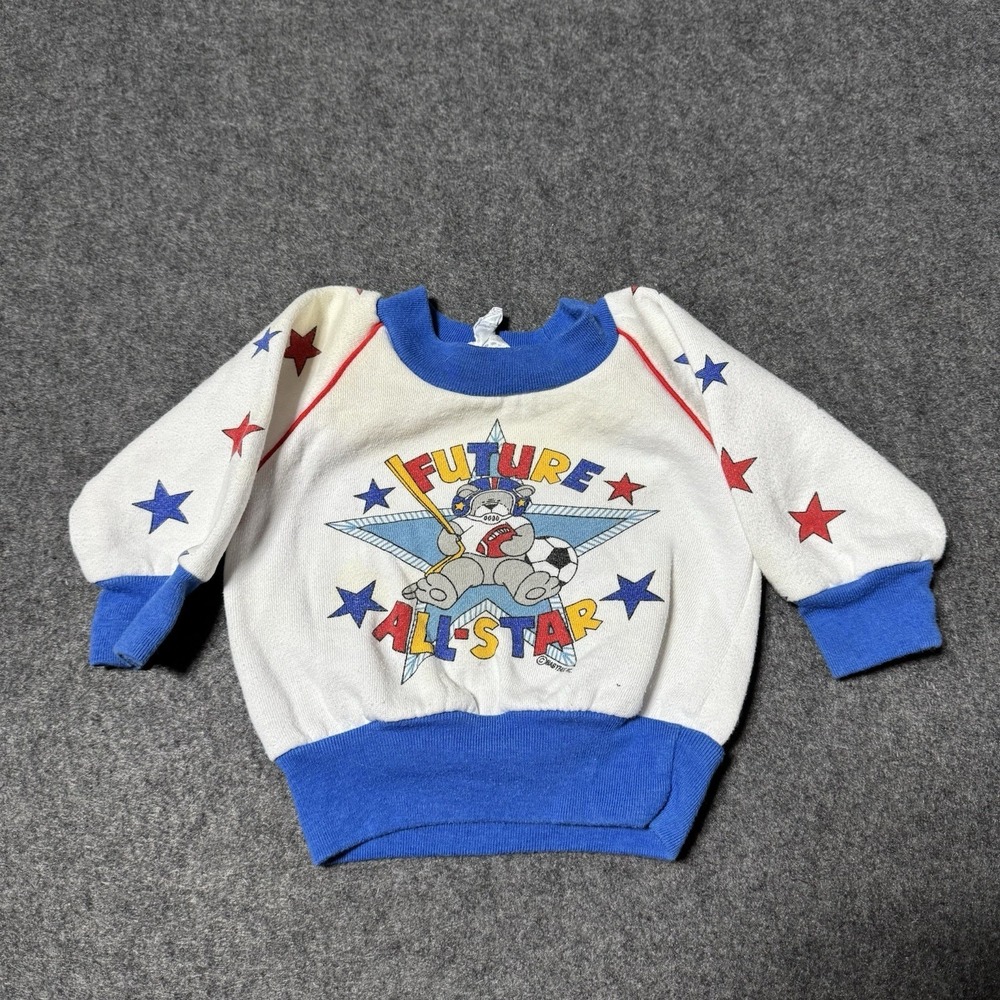 VTG 90s Future All Star Kids AOP Crewneck‎ Size 6-12M Sports Outdoor